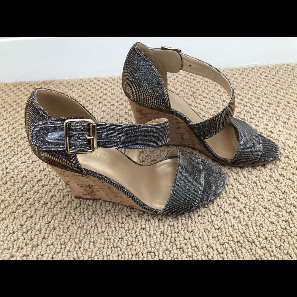 Stuart Weitzman glitter wedge sandal